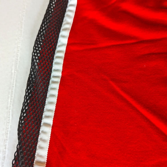 Forever 21 Track Wide Flare Leg Pants L Red Fishnet Stripe Pants Y2K - Picture 4 of 11